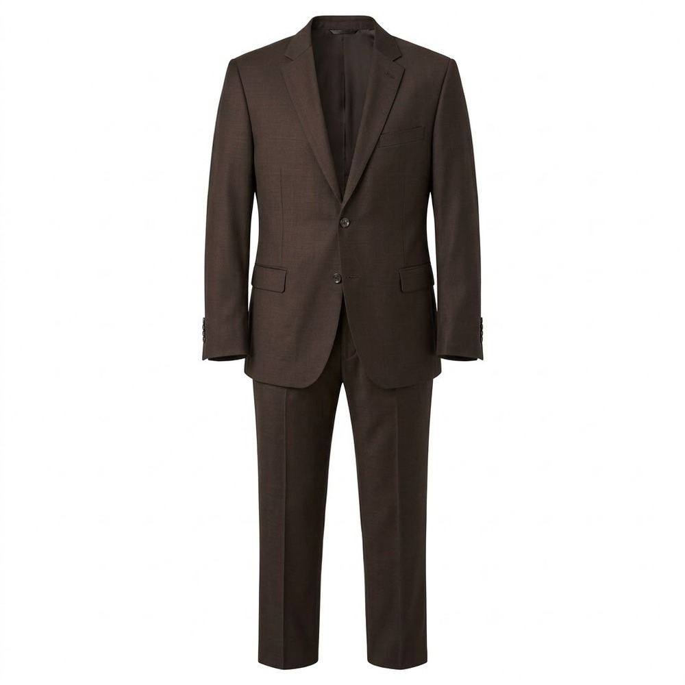 Cosani Mens 52R Chocolate Brown 100% Luxury Wool Two Button Suit Set 830 0S2